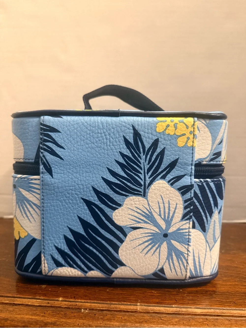 Vintage Roxy Train Case Luggage Bag Makeup Case Travel Hibiscus Tropical Print